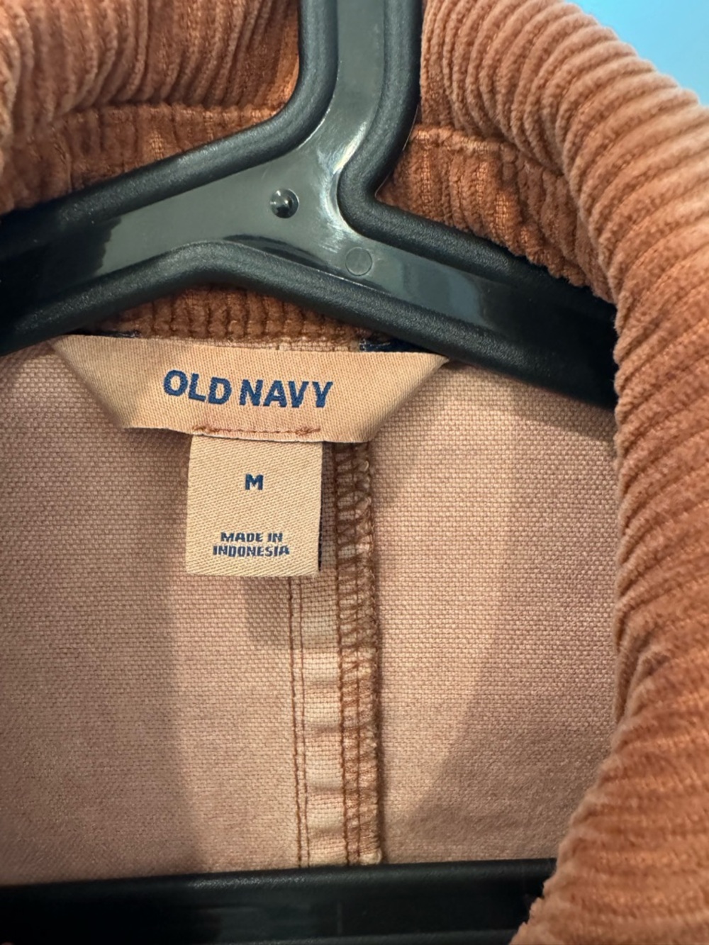 Old Navy Pink Rust Cotton Jacket with Brown Corduroy Collar - Picture 4 of 4